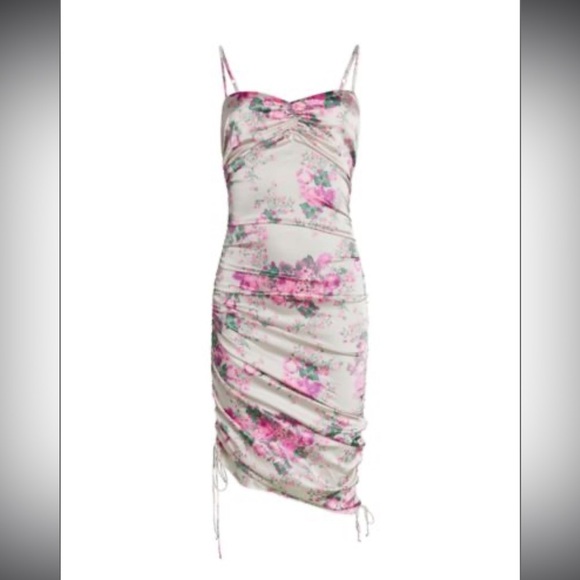 For Love and Lemons- Pink Floral Palais Adjustable Mini Dress - Picture 3 of 7